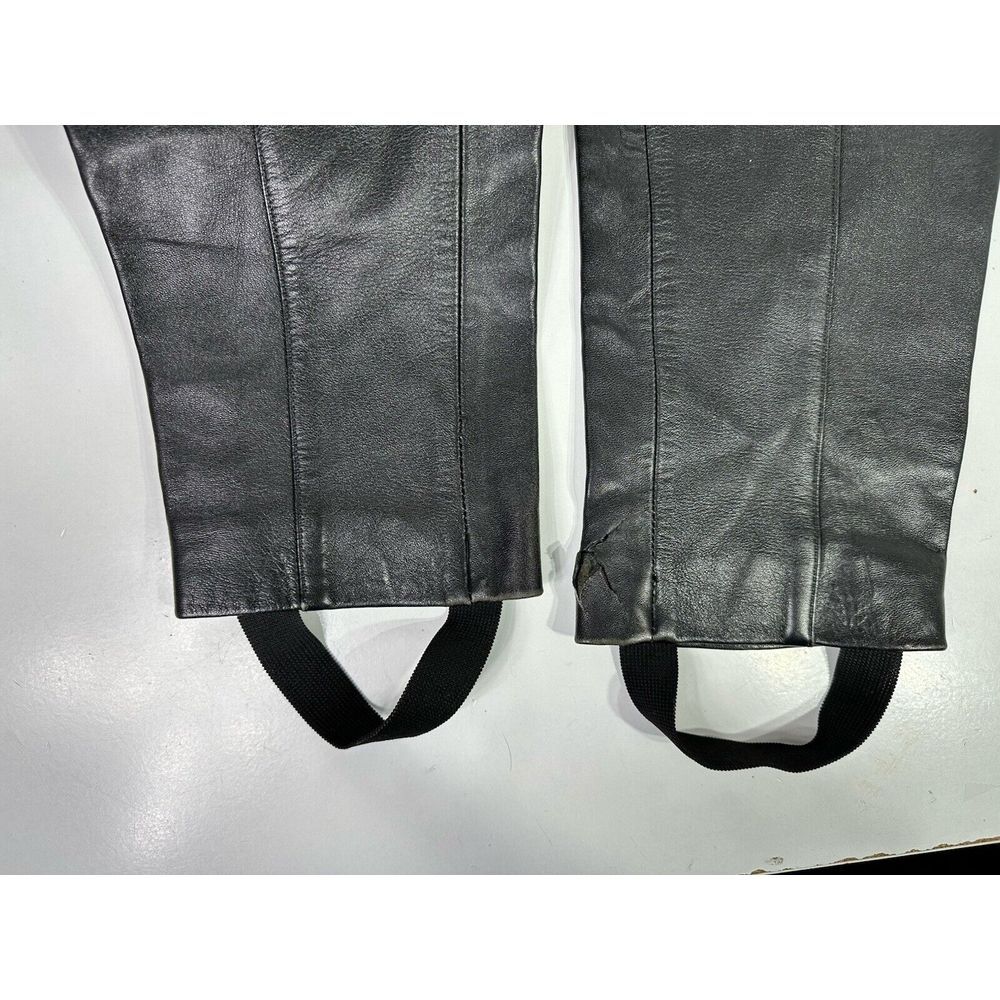 Vintage Wilson Leather Black Side Zip Pants With Stirups Womens Size 4 - Picture 6 of 9